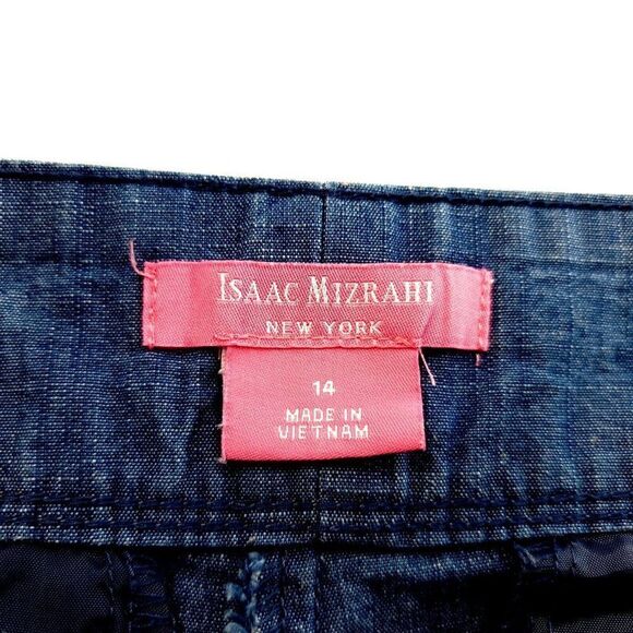 Isaac Mizrahi New York Blue Light Weight Denim Blue High Rise Shorts 14 38/5 - Picture 4 of 7